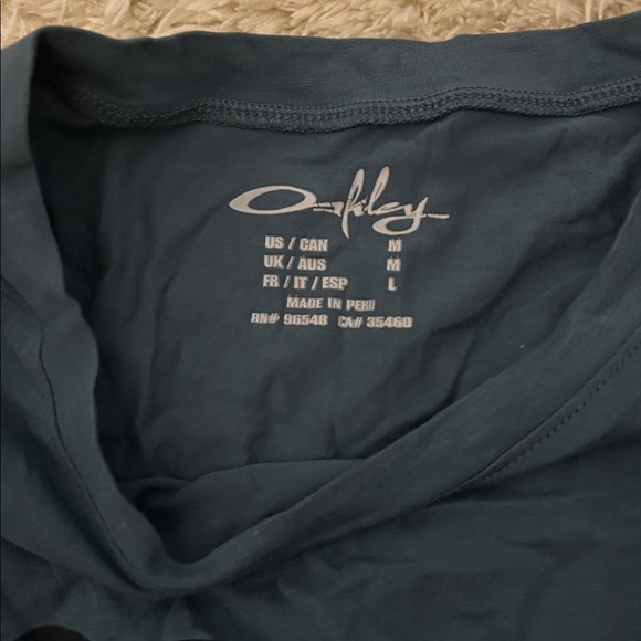 Oakley Teal T-Shirt with Black Logo - Picture 2 of 2